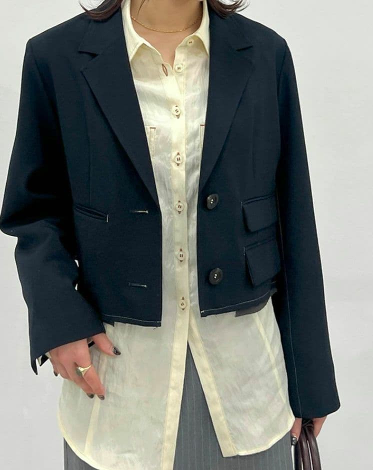 PUBLIC TOKYO ミコウールクロップドジャケット