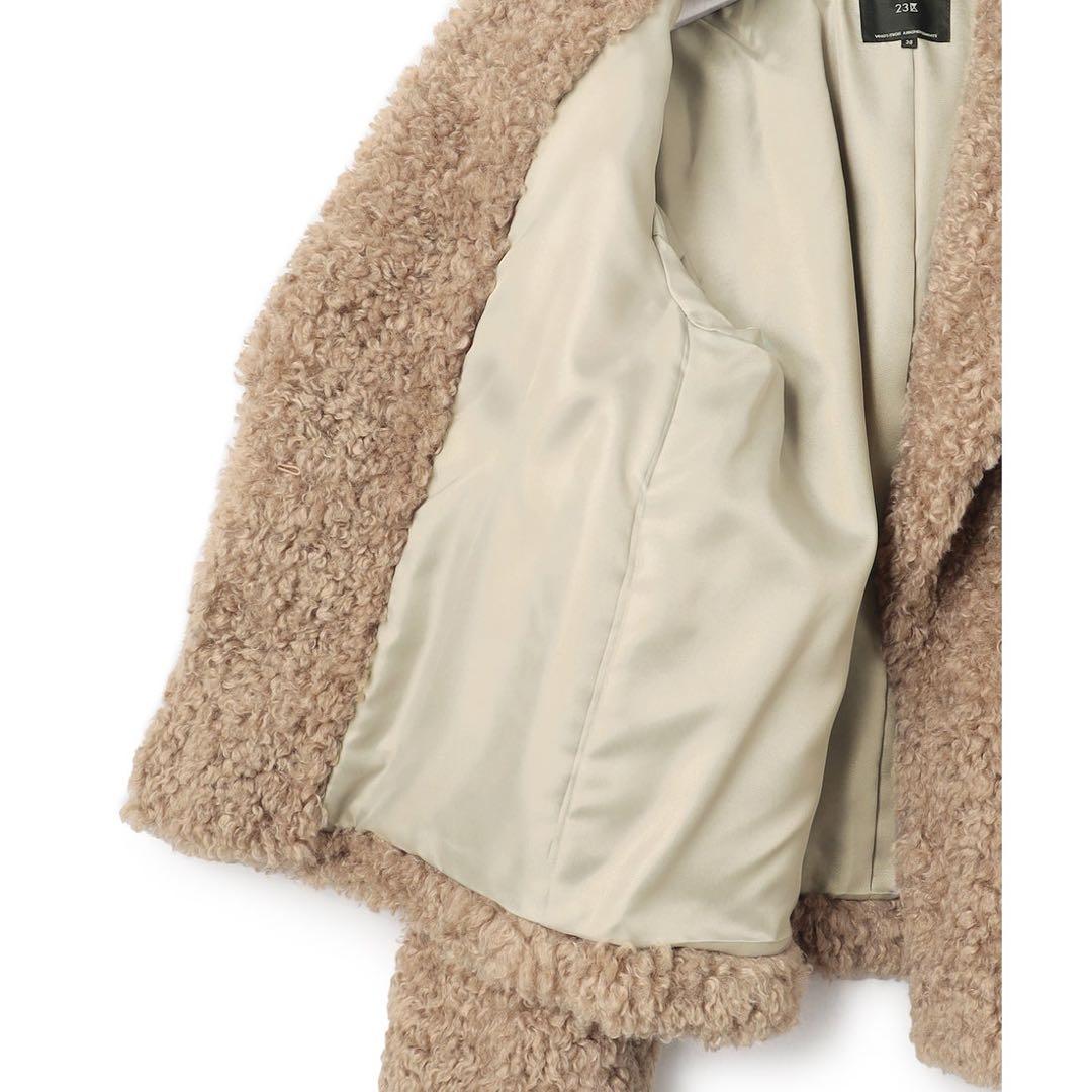 未使用 23区 ECOPEL プードルファー コート ジャケット アウター 38