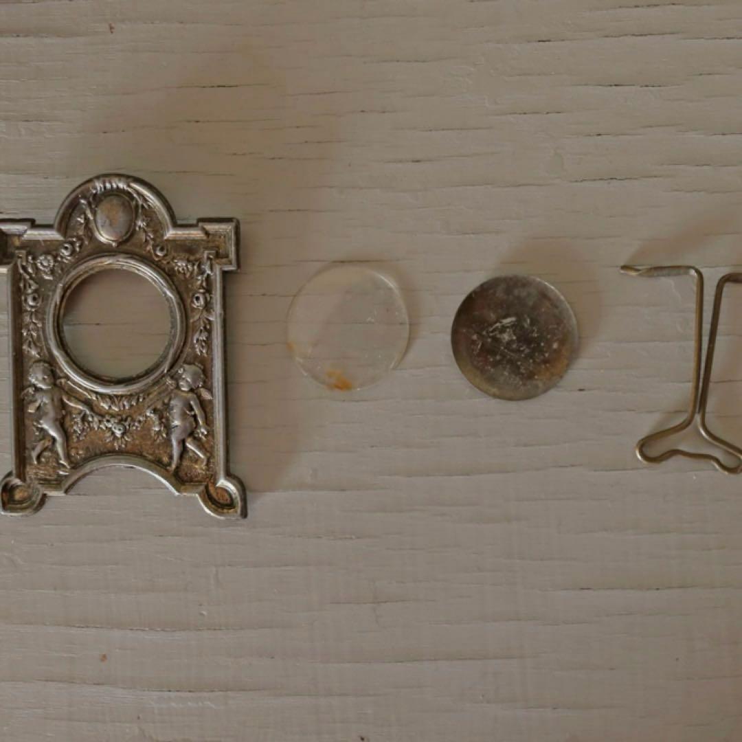 専用フランスアンティークフレーム　天使とローズガーランドレリーフ　小さな写真立て