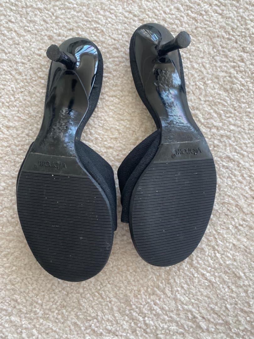 【レア】CHANEL ブラック ウッドカメリア サンダル ミュール　36