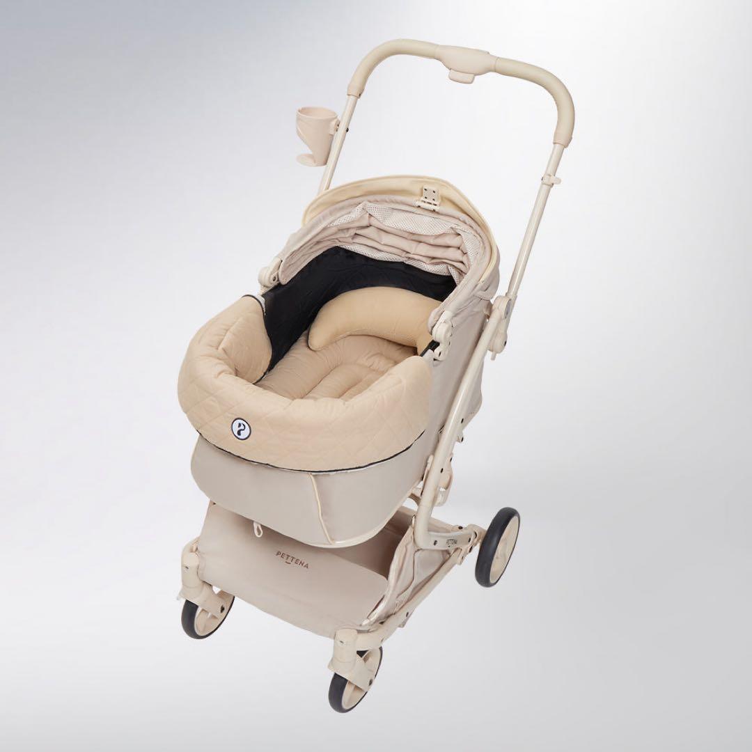 PETTENA MILOU クリームベージュ ペットカート+クッション3点セット