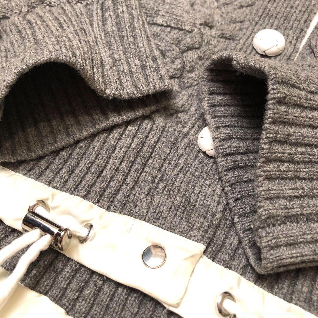 ★サイズ1★サカイ ドッキングウールカーディガン ケーブルニット S 異素材