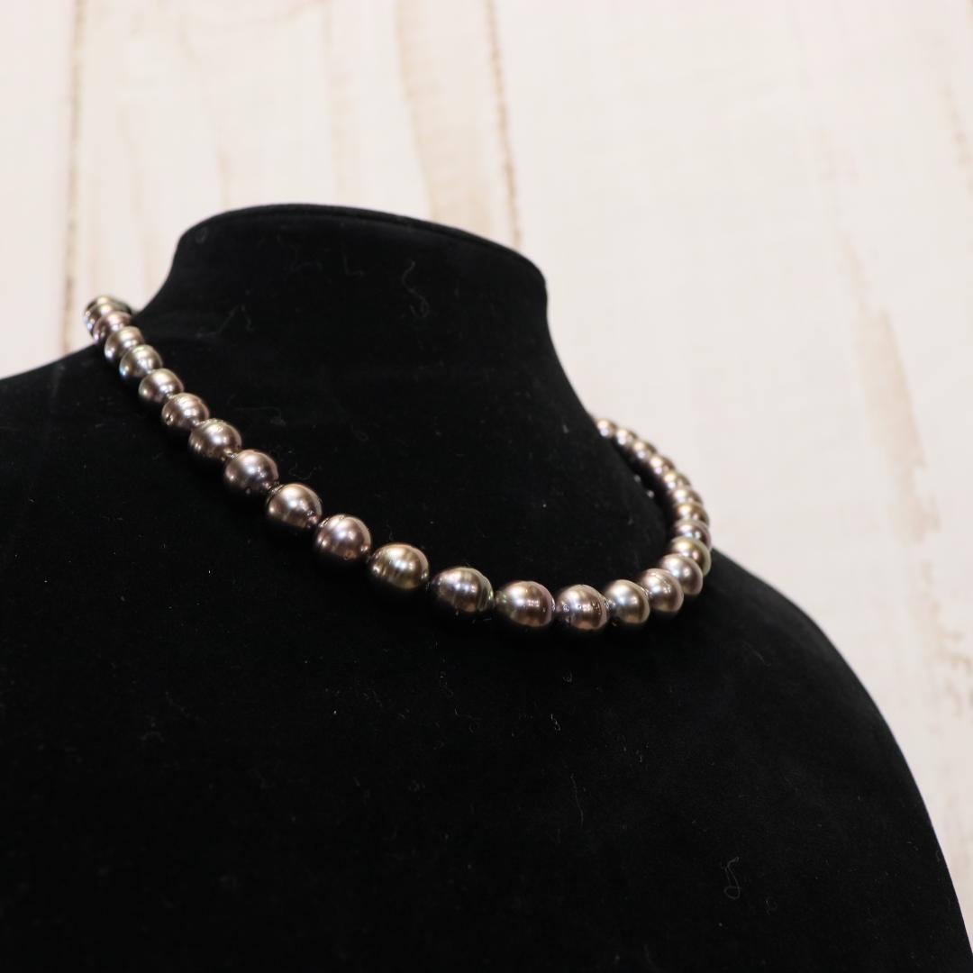 雪*丸様 誠美堂真珠 黒蝶真珠ネックレス 8.0～11.0mm 本真珠 全長47