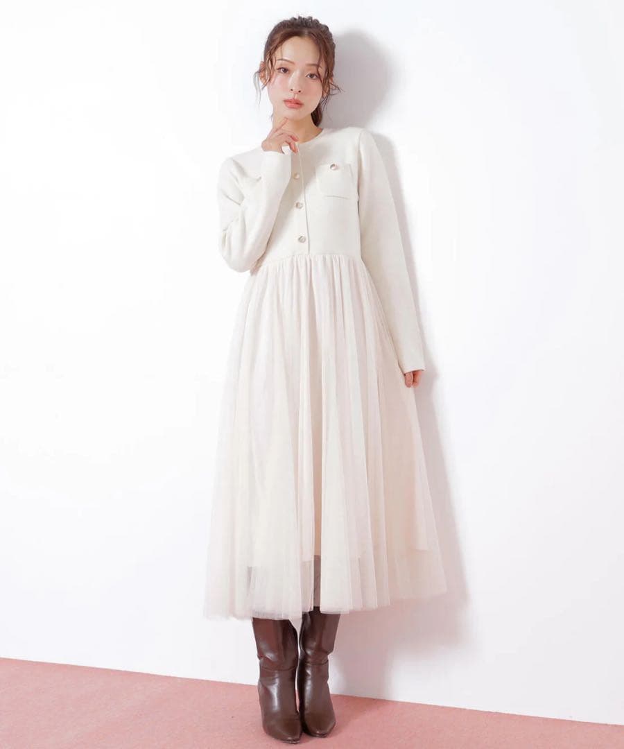 新品未使用タグ付♡ジルバイジルスチュアート♡ニットジャケットドッキングワンピース