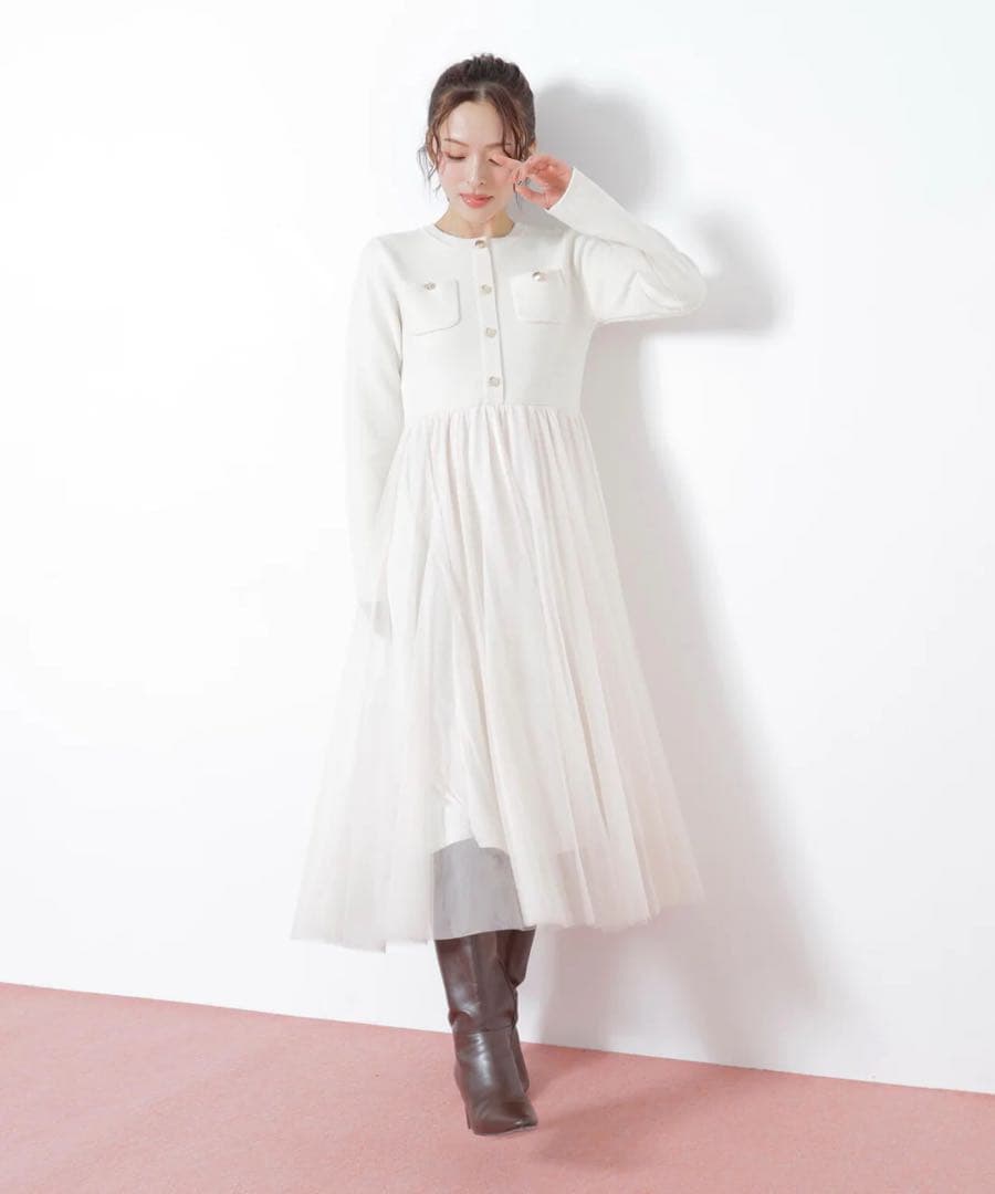 新品未使用タグ付♡ジルバイジルスチュアート♡ニットジャケットドッキングワンピース