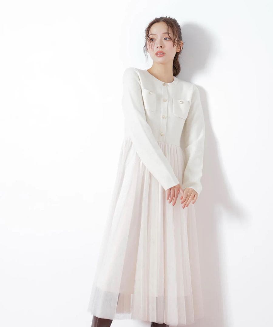 新品未使用タグ付♡ジルバイジルスチュアート♡ニットジャケットドッキングワンピース