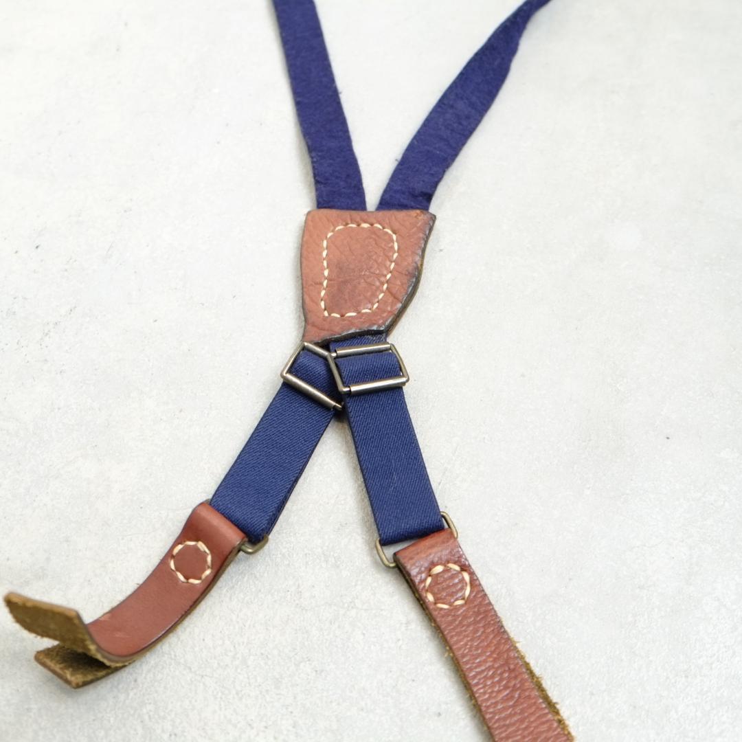 【希少】KAPITAL キャピタル レザー×フェルト サスペンダー ボタン式