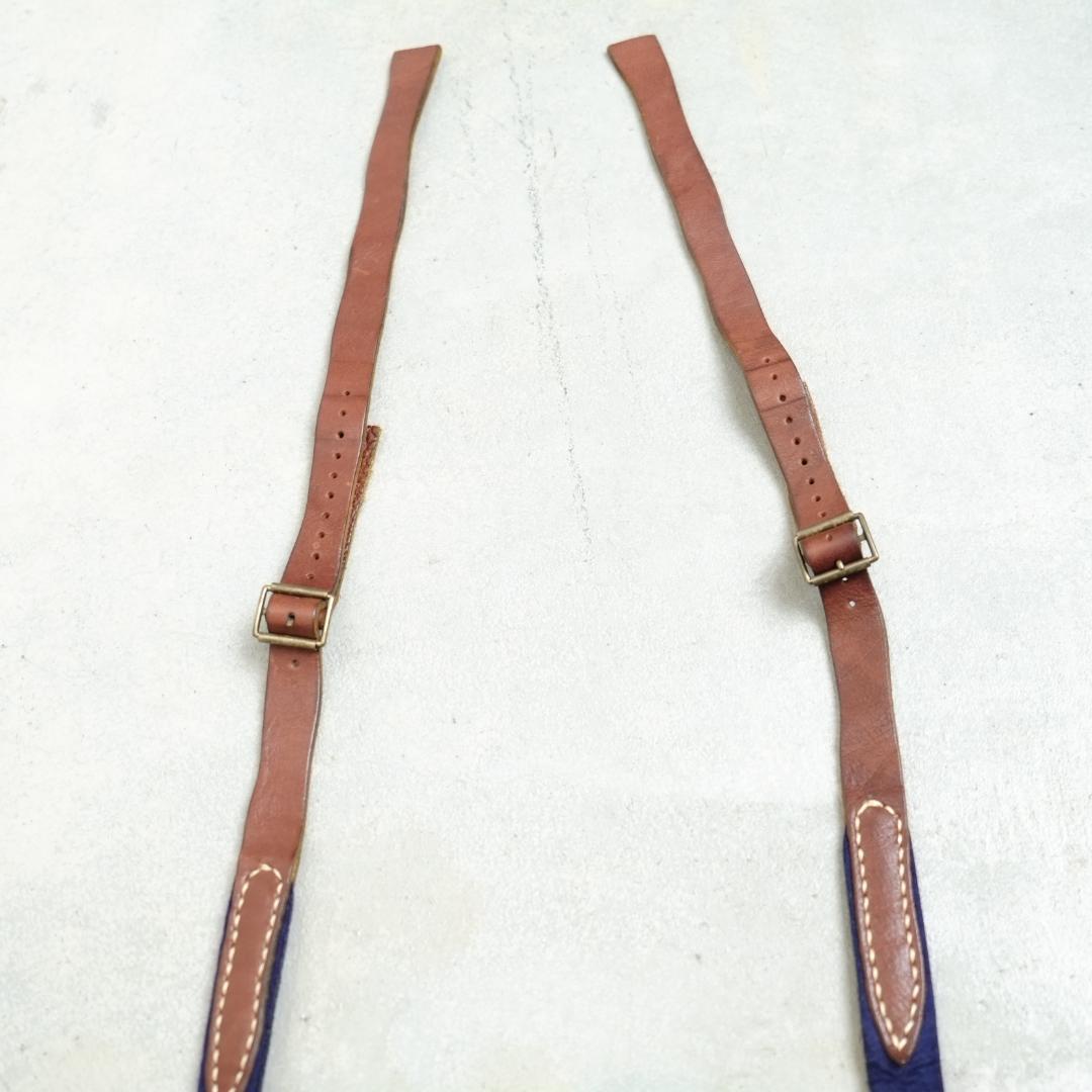 【希少】KAPITAL キャピタル レザー×フェルト サスペンダー ボタン式