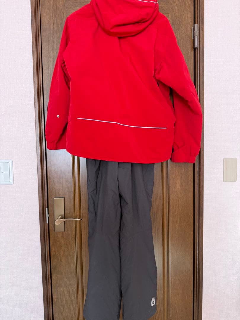 DESCENTE スキーウェアセット (M)赤/グレー