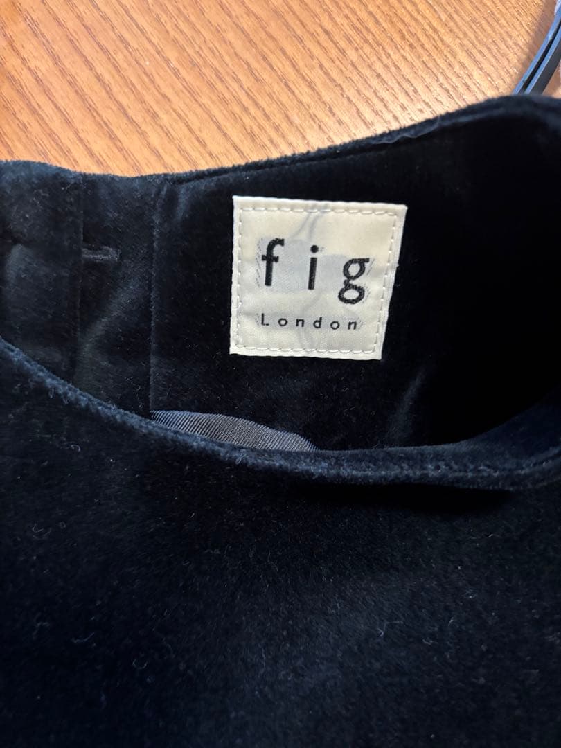 fig London ベルベットベスト　ブラック