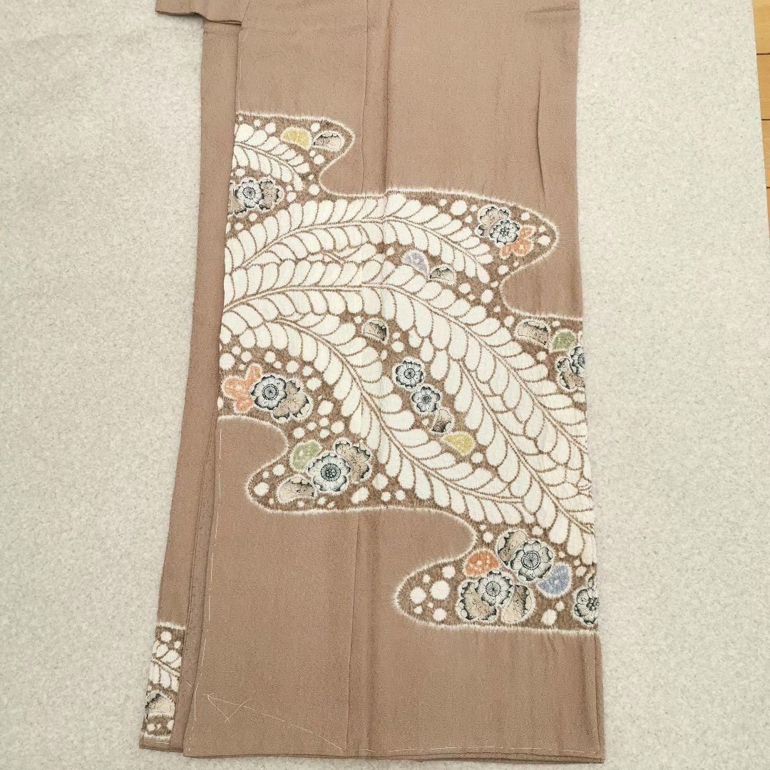 【新品 辻が花】優しいミルクティー色 技巧絞り 訪問着 付け下げ