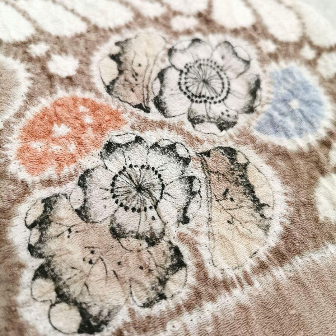 【新品 辻が花】優しいミルクティー色 技巧絞り 訪問着 付け下げ