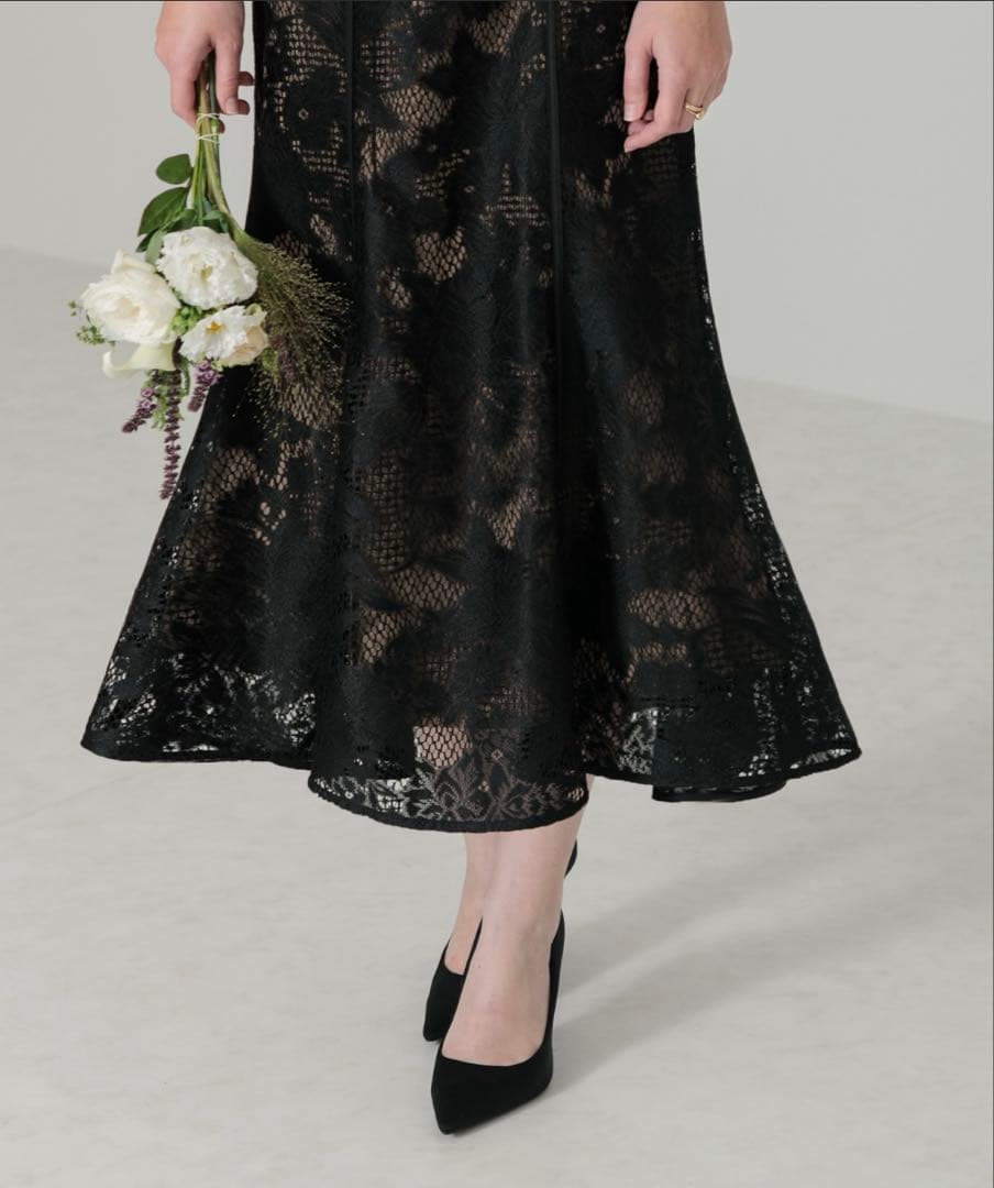 leja ケープ風ボレロ付きオーガンジーボレロキャミワンピース　黒