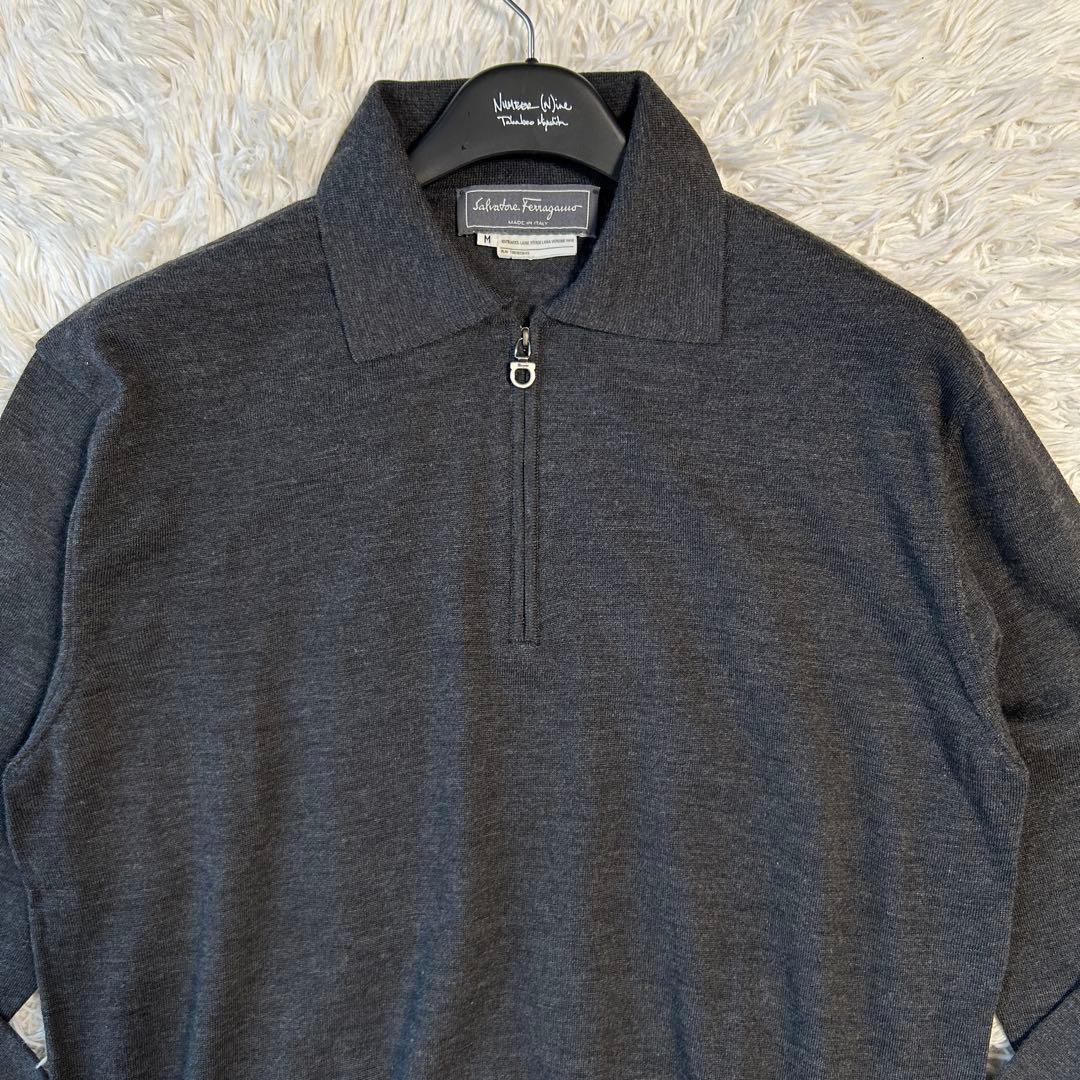 サルヴァトーレフェラガモ ガンチーニ ニット ハーフジップ フェラガモ 長袖 M