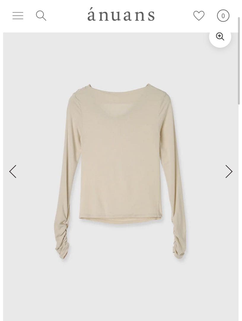 anuans アニュアンス　ギャザードレープカットトップス