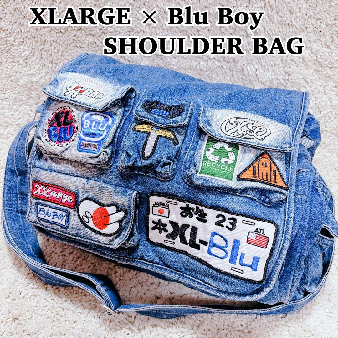 完売品✨XLARGE × Blu Boy ショルダーバッグ コラボ デニム 刺繍
