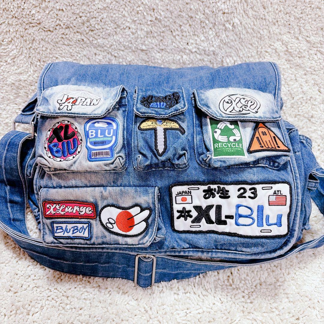 完売品✨XLARGE × Blu Boy ショルダーバッグ コラボ デニム 刺繍