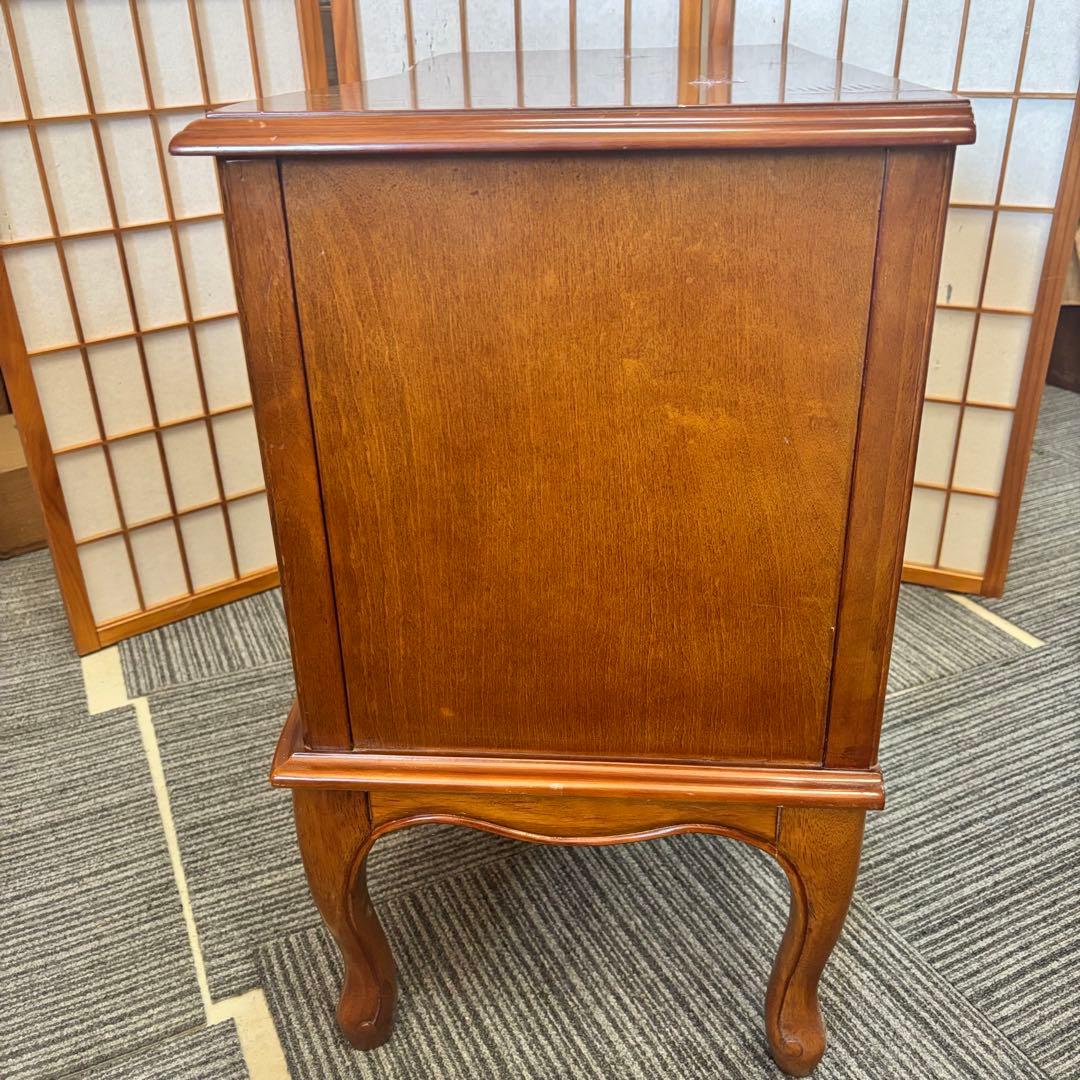 イタリア製 2段チェスト 象嵌 花柄 猫脚 ワイドチェスト クラシック 欧風