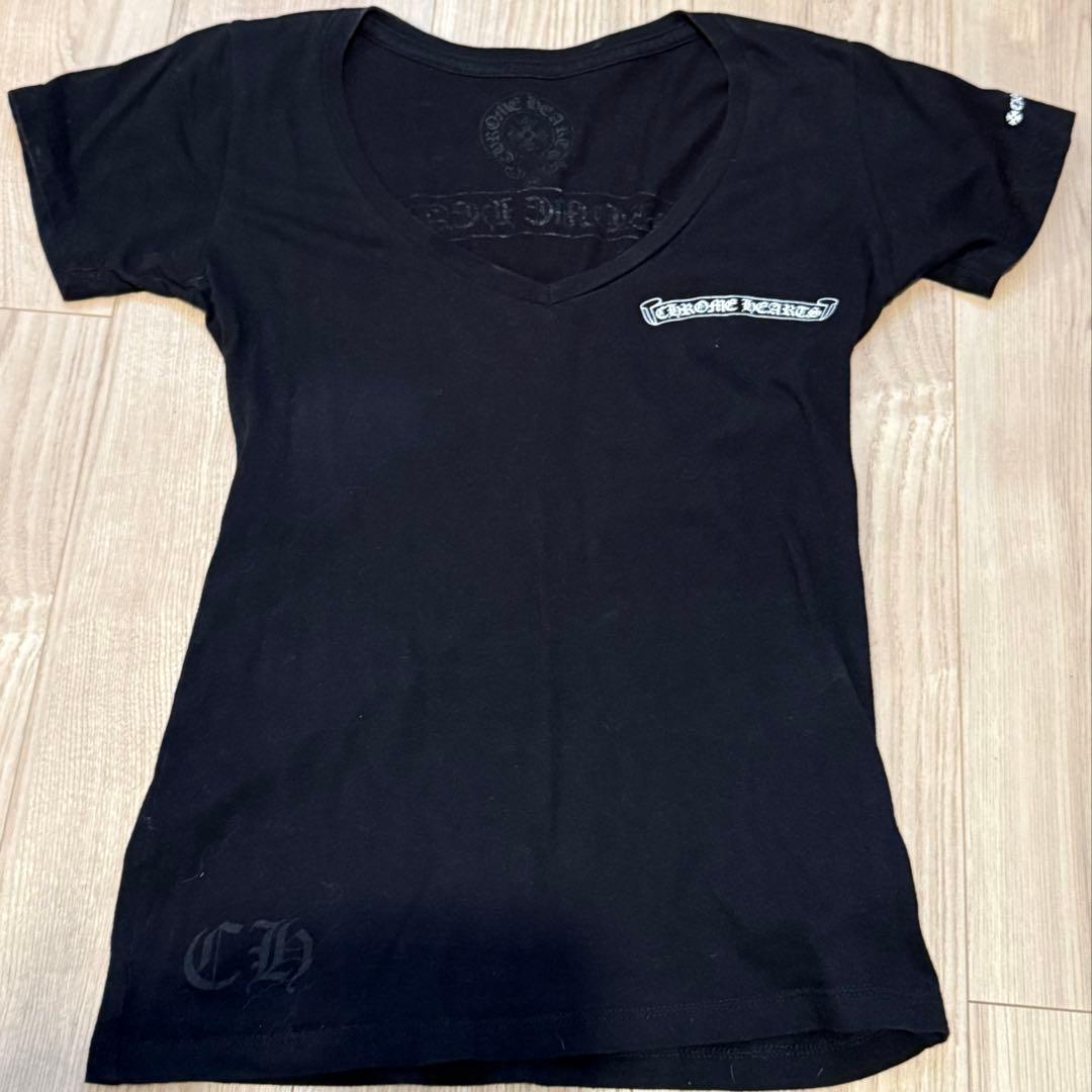 Chrome Hearts ブラック Vネック Tシャツ
