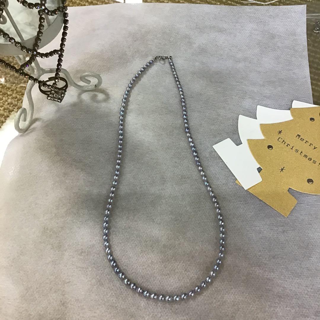 ナチュラルカラーパール　ネックレス　Pt 850