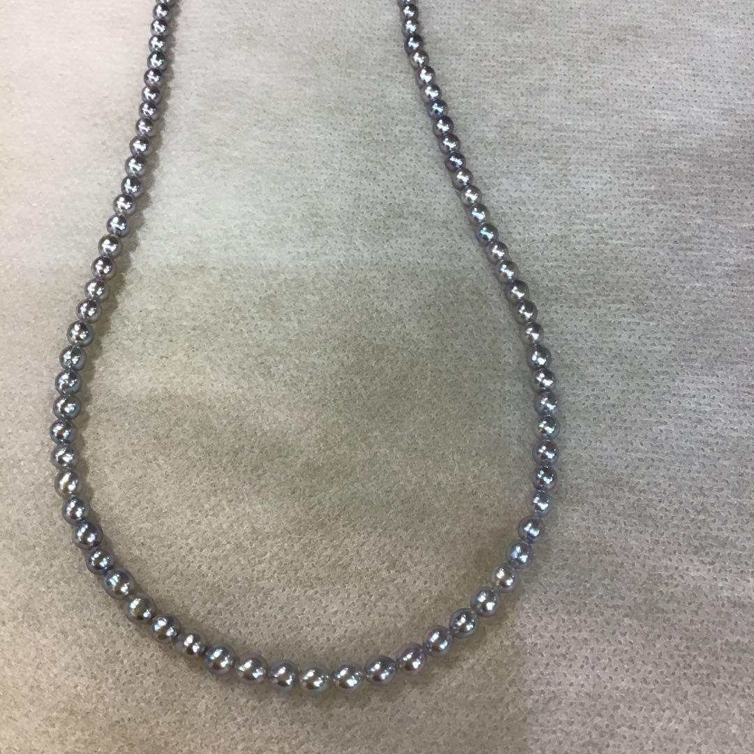 ナチュラルカラーパール　ネックレス　Pt 850