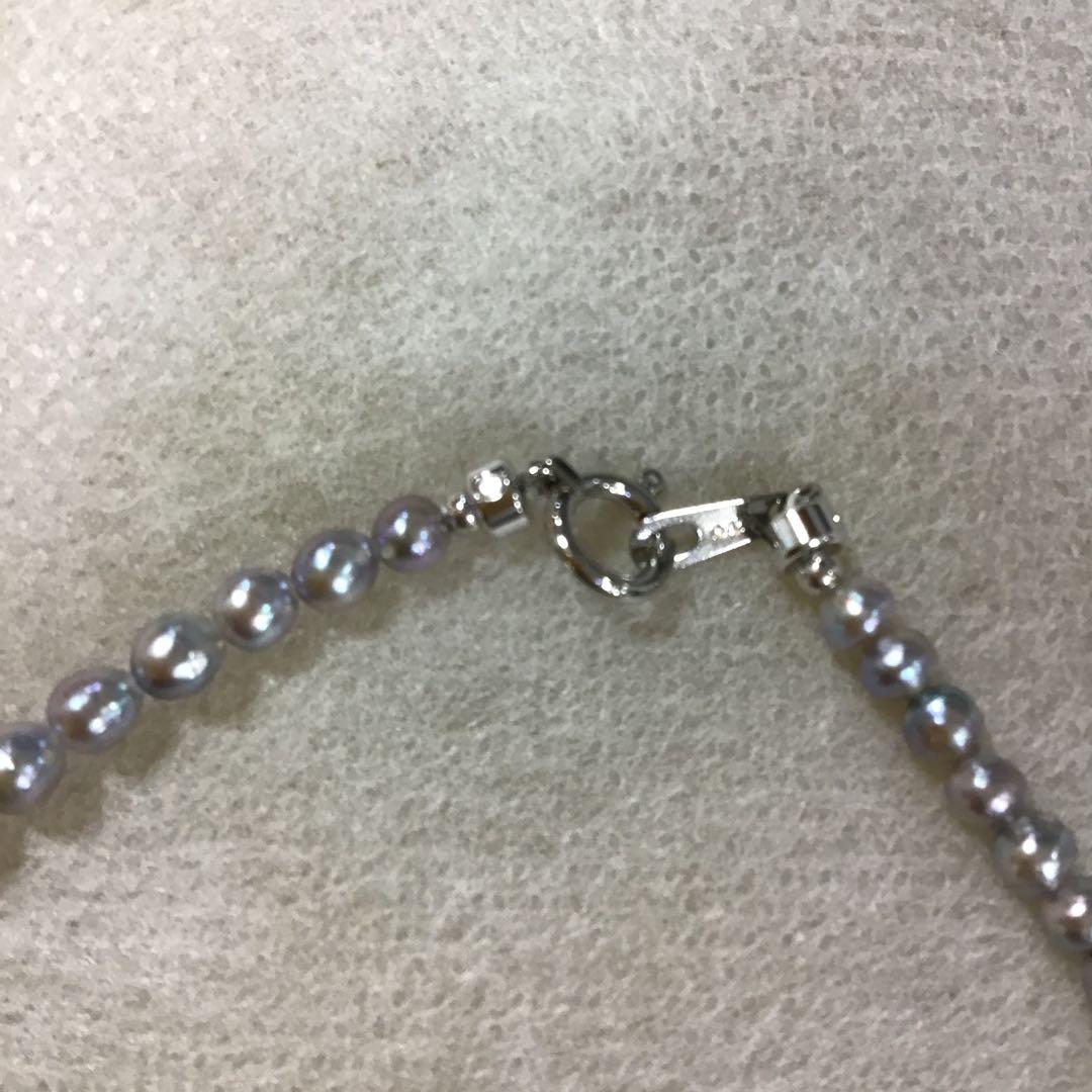 ナチュラルカラーパール　ネックレス　Pt 850