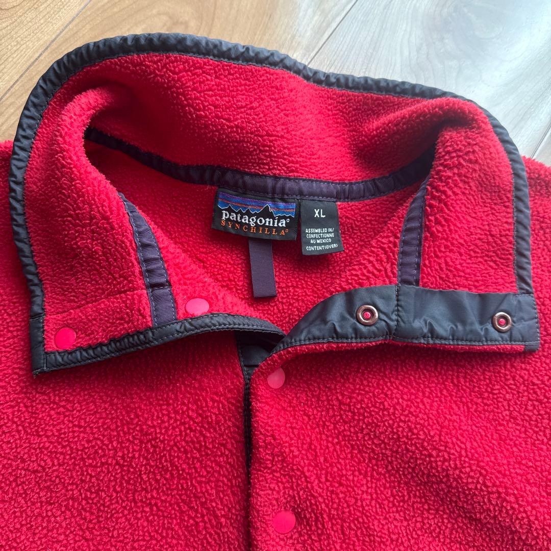 【90s】Patagonia シンチラスナップT ブラック レッド