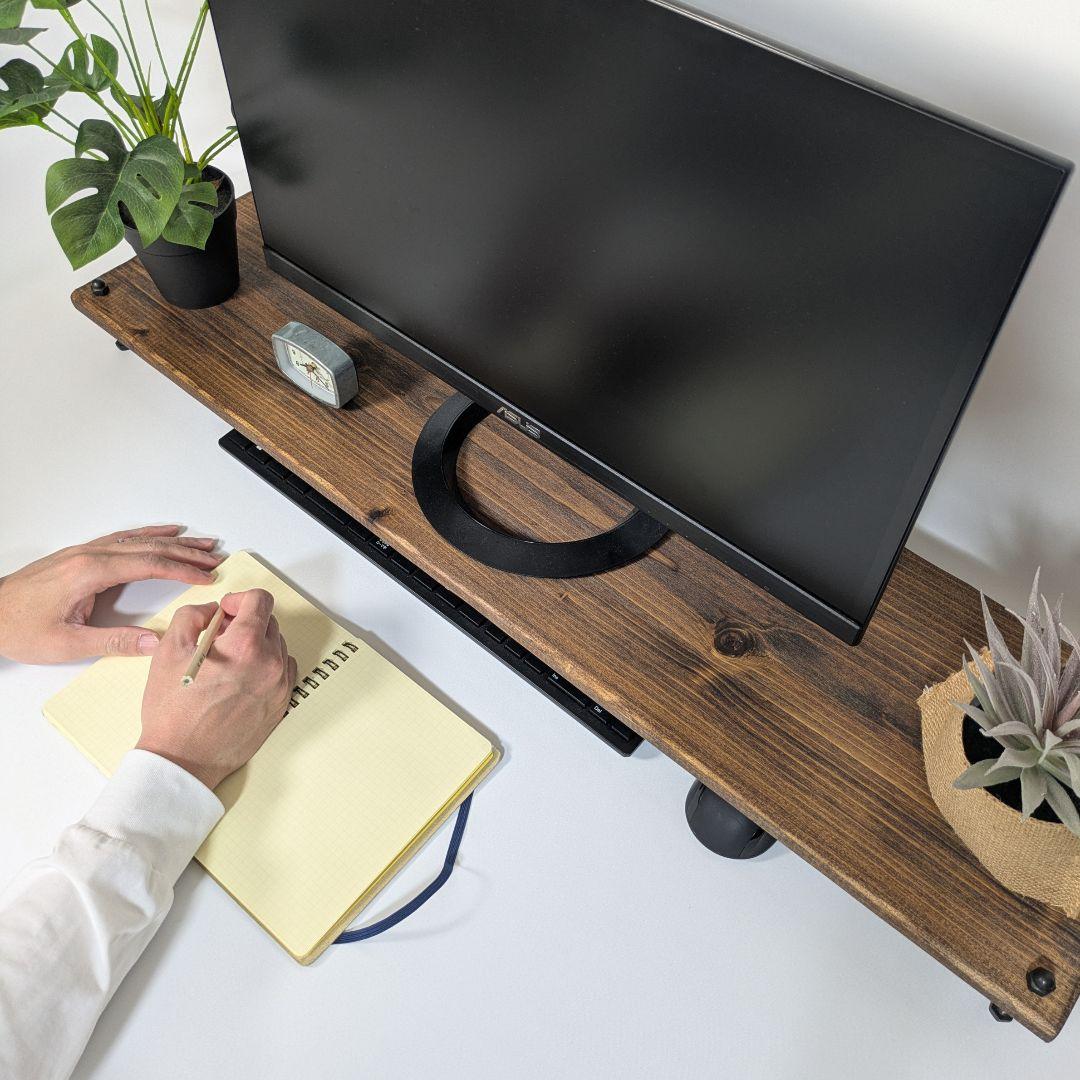 ヴィンテージ風モニター台　オーダーは事前に相談を　ナチュラル　木目