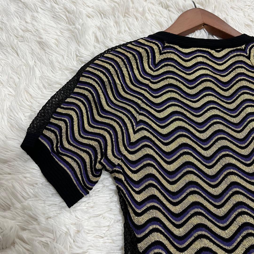 エムミッソーニ ロングニットワンピース ラメ 総柄 Aライン XL