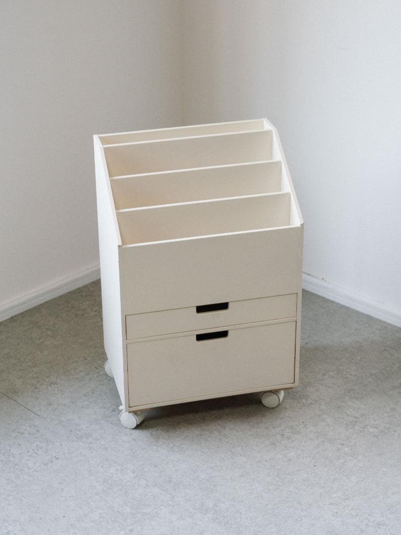 【太郎】マガジンラック・ブックシェルフ 本棚 ワゴン レトロ