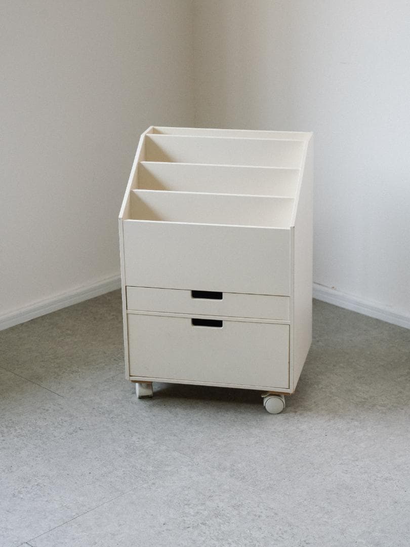 【太郎】マガジンラック・ブックシェルフ 本棚 ワゴン レトロ