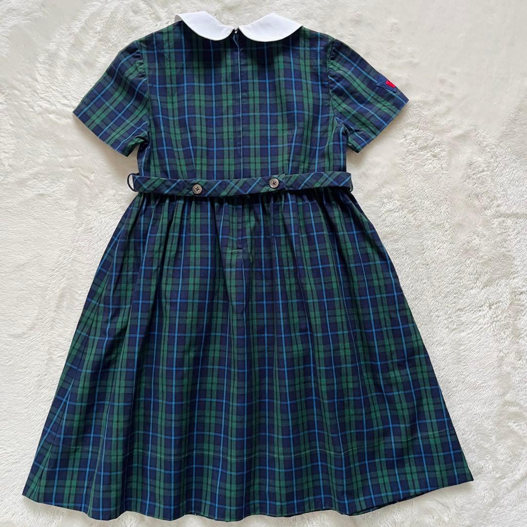 美品✨ファミリア　フォーマルアンサンブル　115 白襟ワンピース　ベア刺繍　くま