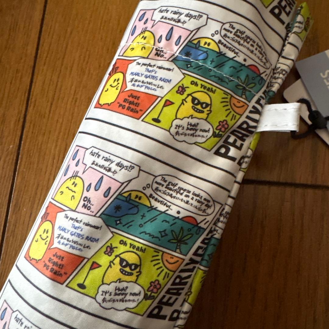 ああ パーリーゲイツ　ゴルフ用傘　ブラック/コミック柄カバー