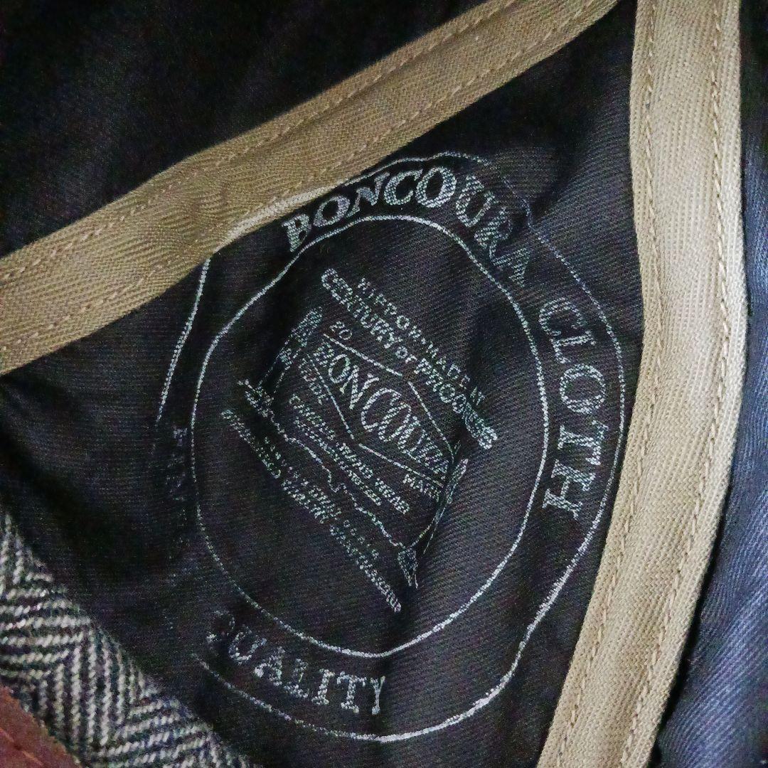 BONCOURA 帽子 キャップ フリーサイズ 本革　ヘリンボーン