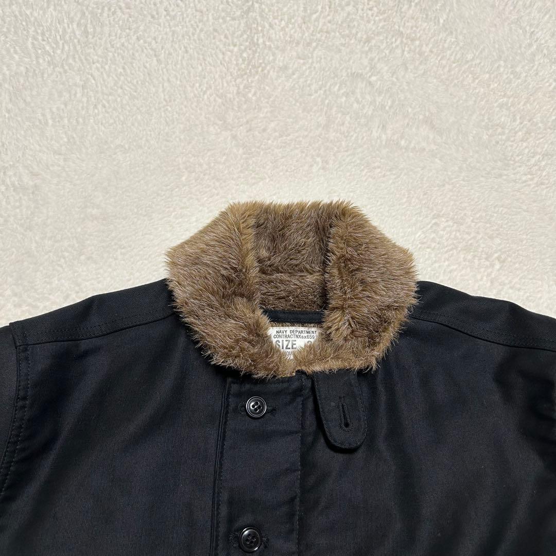 日本製 HOUSTON N-1 デッキジャケット IDEAL ジップ 黒 38