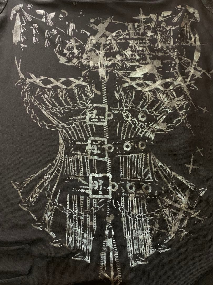 【希少】h.naoto H.Jelly コルセットプリント メッシュ切替トップス