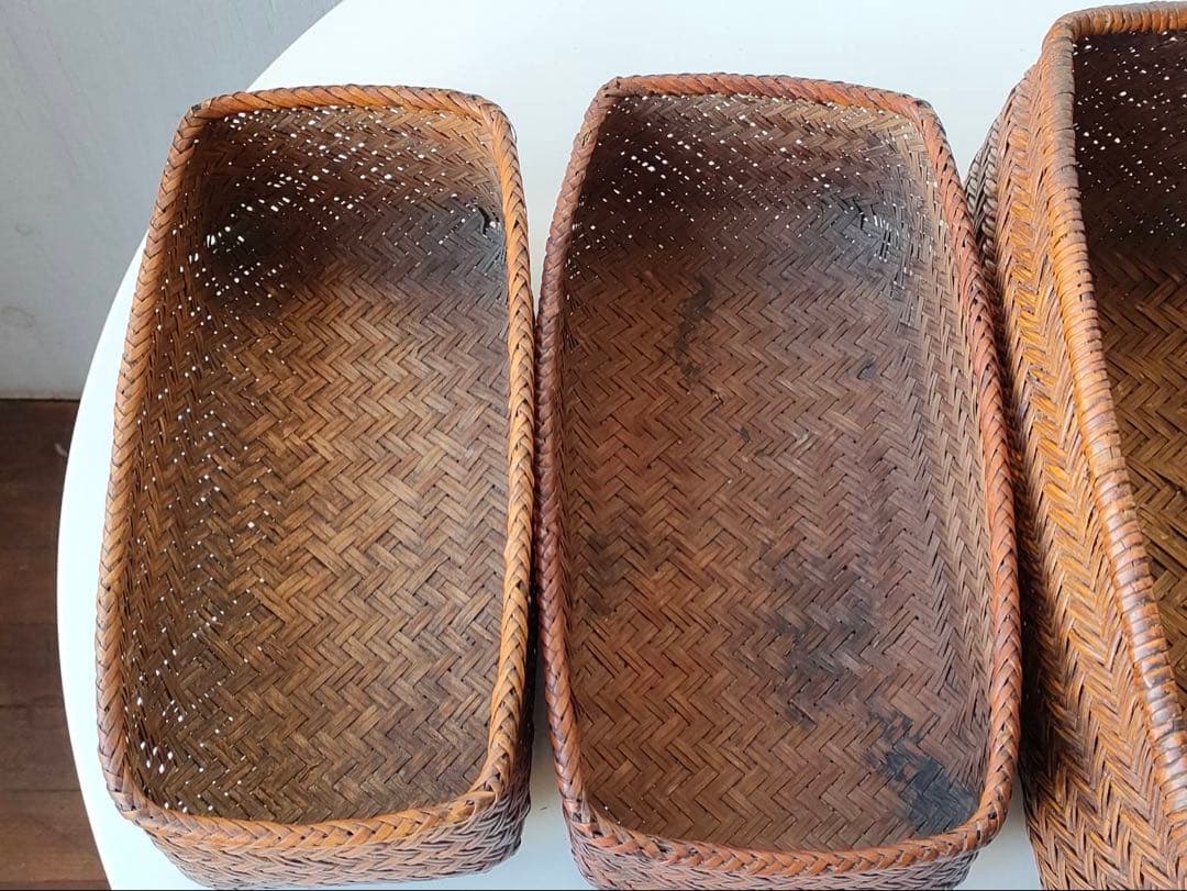 時代 端正な形 味の良い行李 2個セット ①