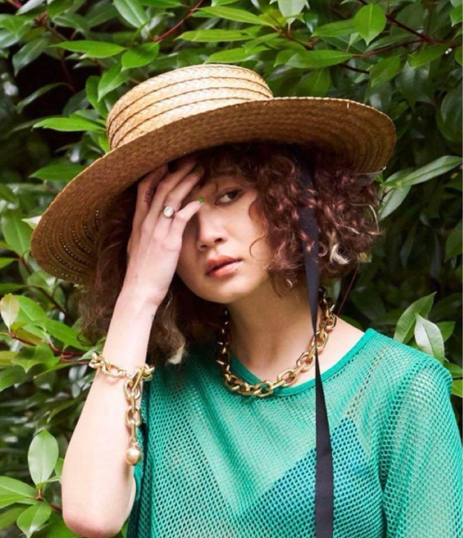 値下げ【La Maison de Lyllis】別注 ストローハット 麦わら帽子