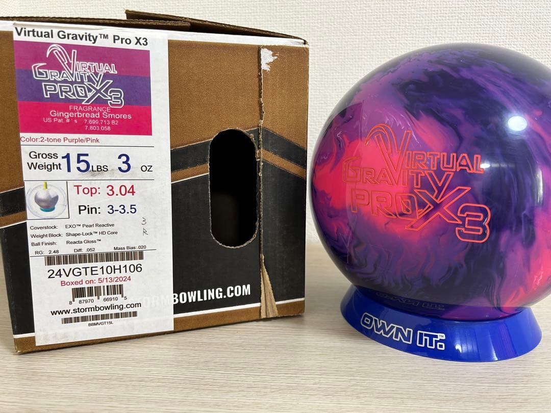 【ヒロYUKI】ボウリング　バーチャルグラビティ プロ-X3(15ポンド)