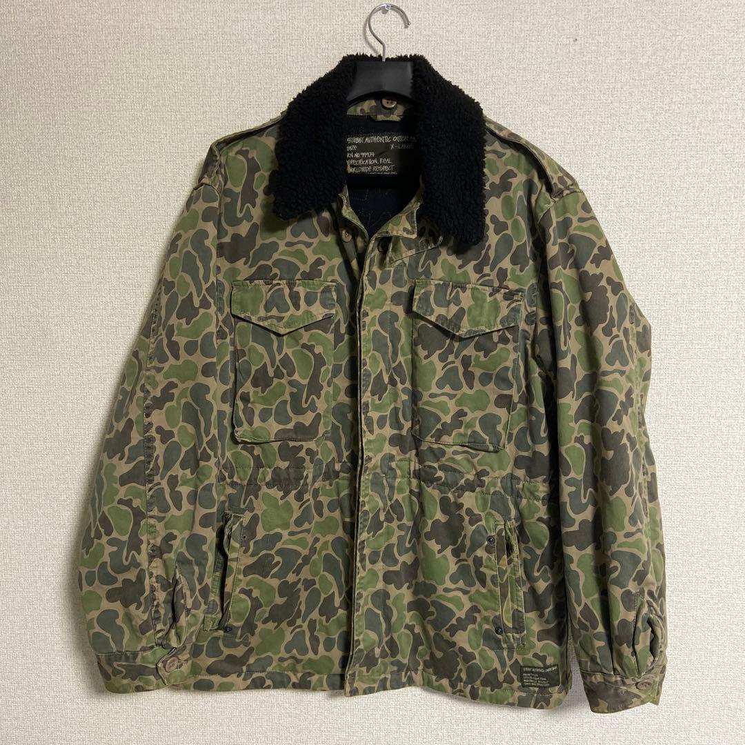 【激レア】オールドステューシー 迷彩 ダックハンターカモ 襟ボアジャケット XL