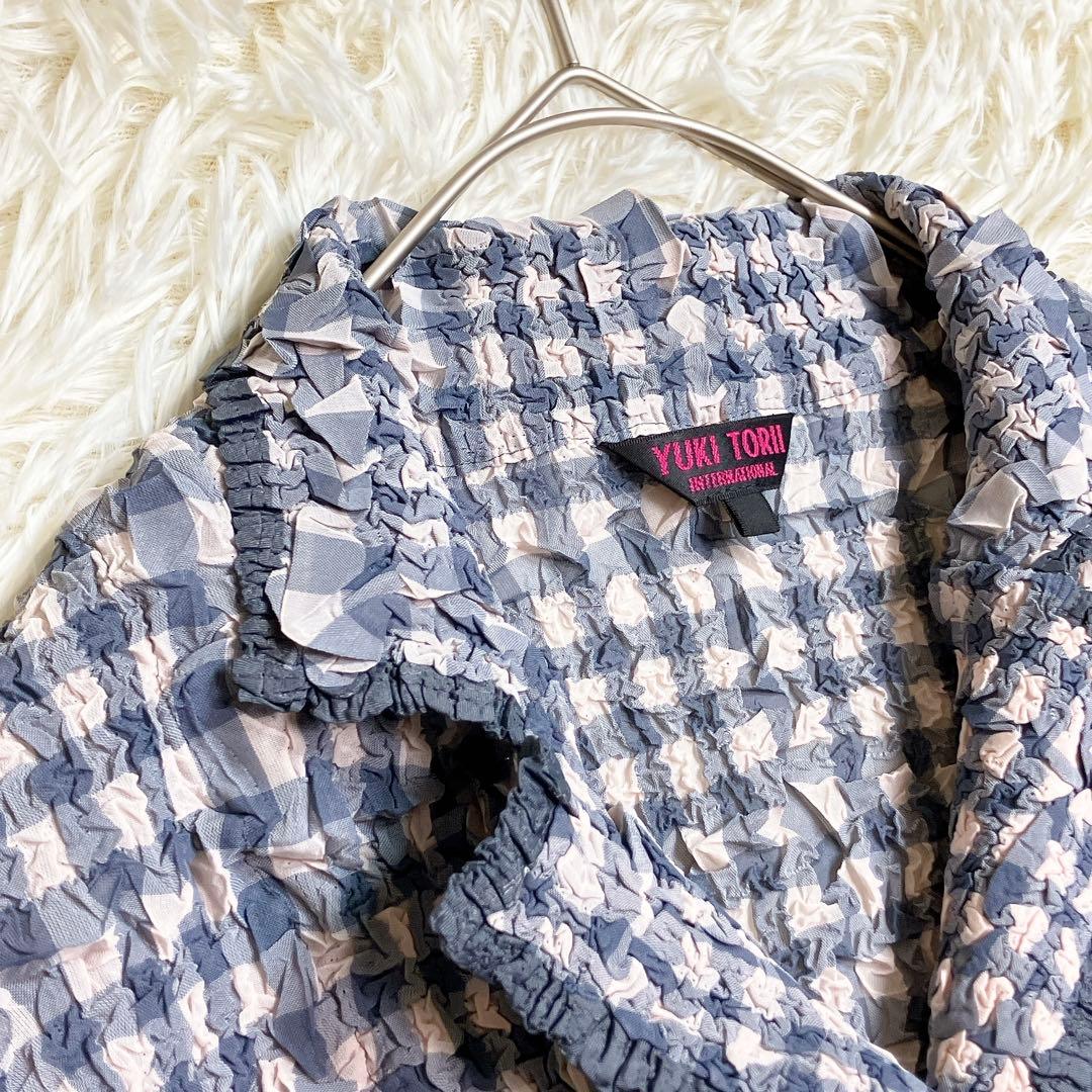 ✨極美品✨ユキトリイ　インターナショナル　Gプリーツ　テーラードジャケット　L