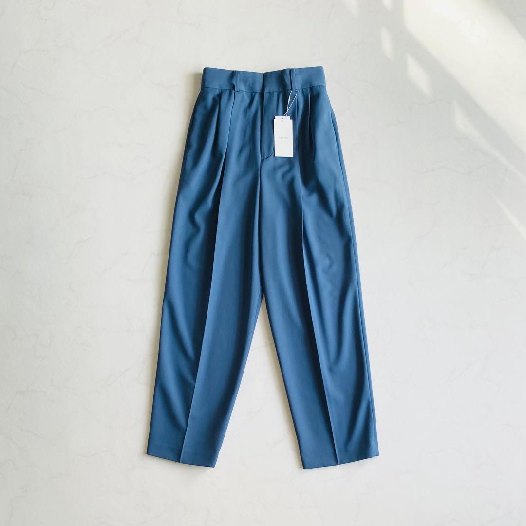 CINOH WOOL TWO TUCK PANTS ブルー 24AW 日本製