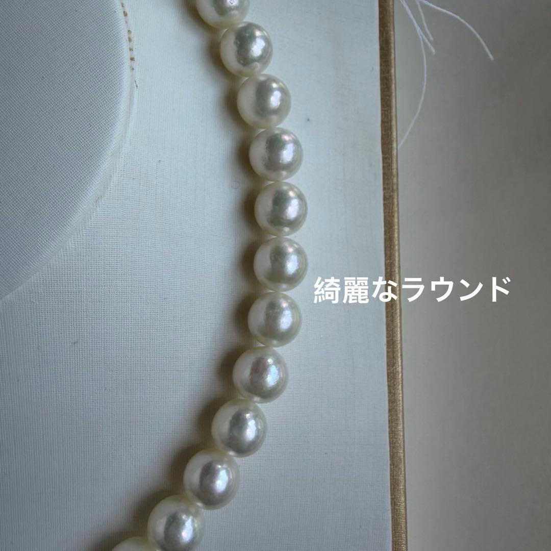 希少メガサイズ！！9.5-10mmあこやパール　無調色　akoya真珠ネックレス