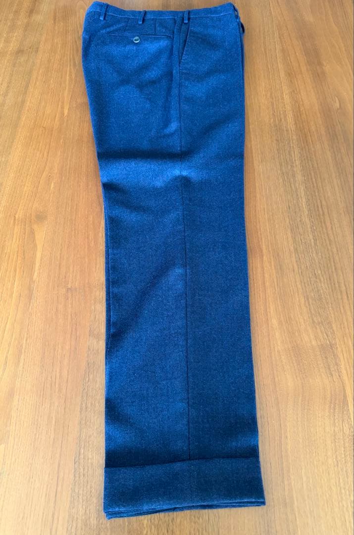 インコテックス スリムフィット ウールサージ ネイビブラウンメランジ サイズ48