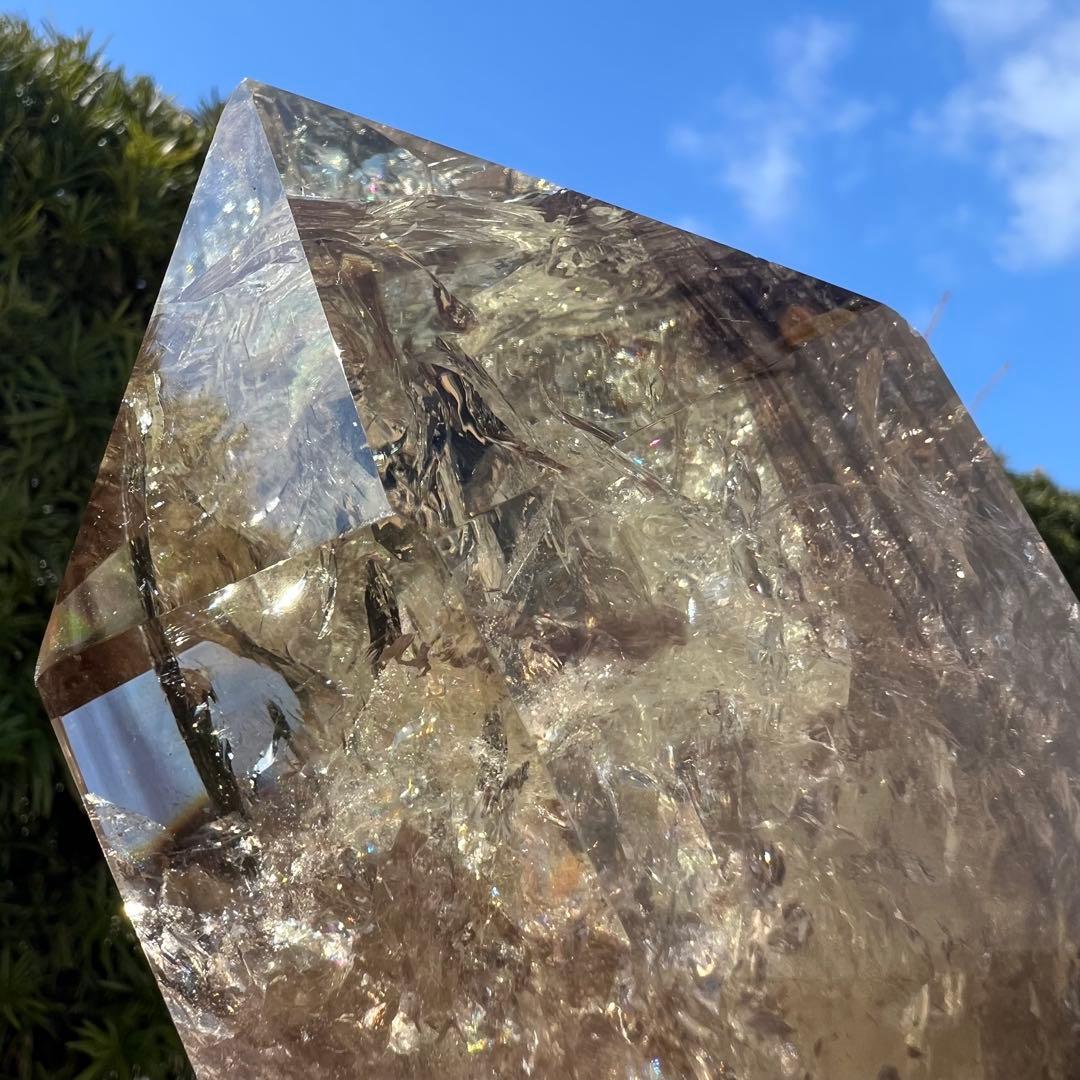 ☆超極上の煌煌さを✨幸運の石✨レインボー ファントムシトリン 六角柱 天然石