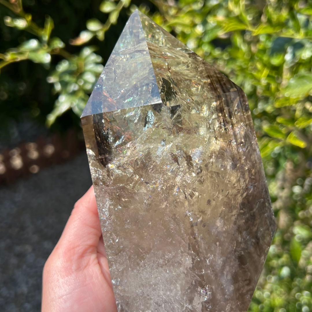 ☆超極上の煌煌さを✨幸運の石✨レインボー ファントムシトリン 六角柱 天然石