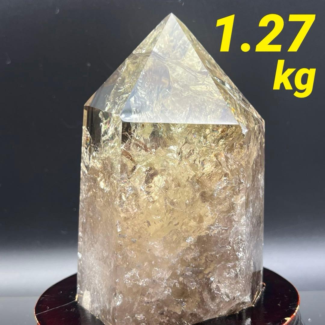 ☆超極上の煌煌さを✨幸運の石✨レインボー ファントムシトリン 六角柱 天然石