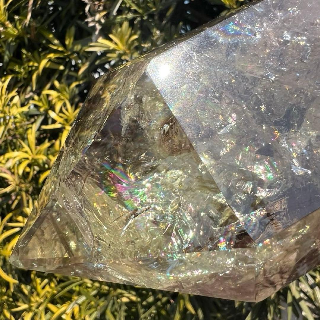 ☆超極上の煌煌さを✨幸運の石✨レインボー ファントムシトリン 六角柱 天然石