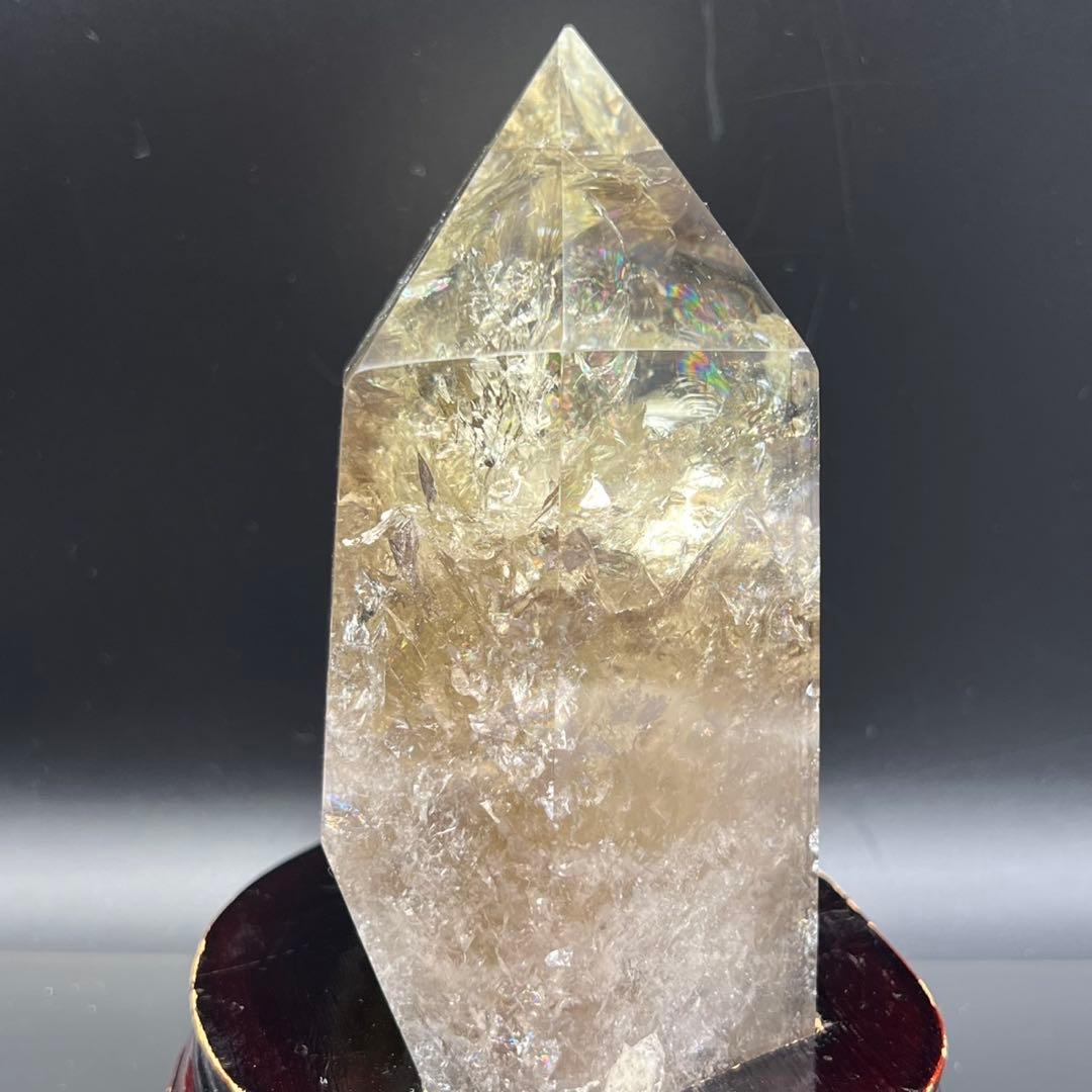 ☆超極上の煌煌さを✨幸運の石✨レインボー ファントムシトリン 六角柱 天然石