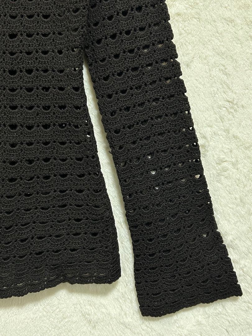 【美品】秋冬物 Dolce & Gabbana レース編み カーディガン コゲ茶